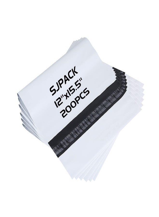 SJPACK 2.5 Mil 12x15.5-inch Poly Mailers Envelopes Bags, White Shipping Bags (200 Bags) - Image 1