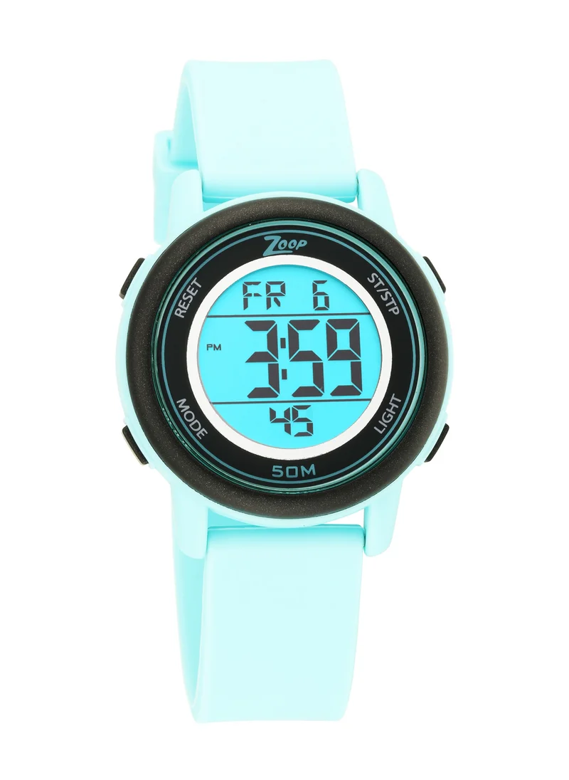زوب Digital Watch with Green Silicone Strap