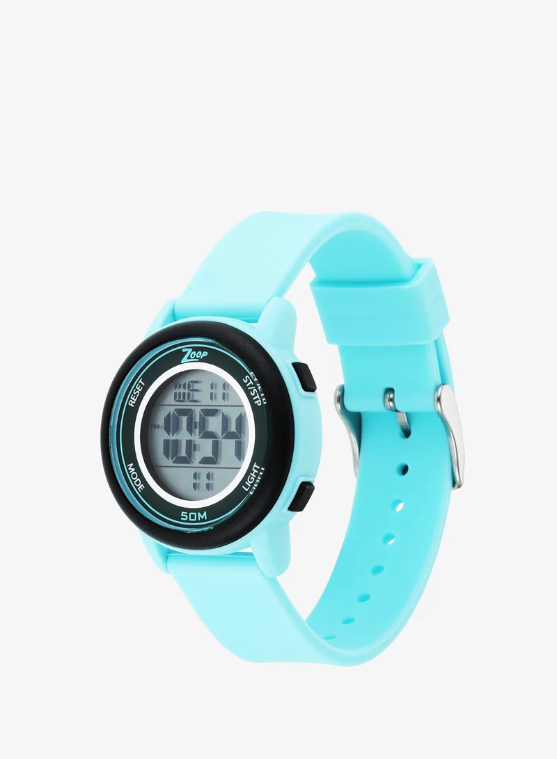 Zoop Digital Watch with Green Silicone Strap