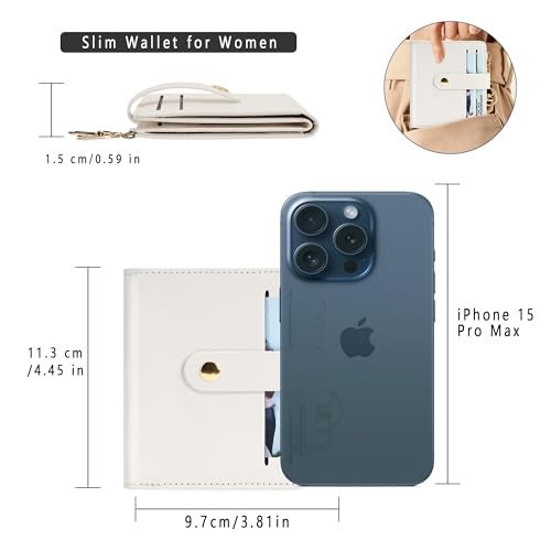 Airkit Small Wallets Woman RFID Blocking Leather Credit Card Holder - with ID Window - Card Wallets for Women - with Zipper Coin Purse - Keychain Wallet - Image 2