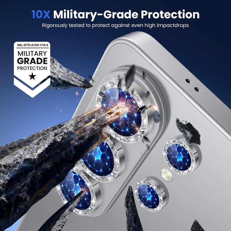 WSKEN for Samsung Galaxy S26 Ultra Camera Lens Protector - Ultra Thin Case Friendly, 9H Shatterproof Tempered Glass with Anti Scratch Metal Circle Camera Screen Protector Cover Accessories, Glitter - Image 4
