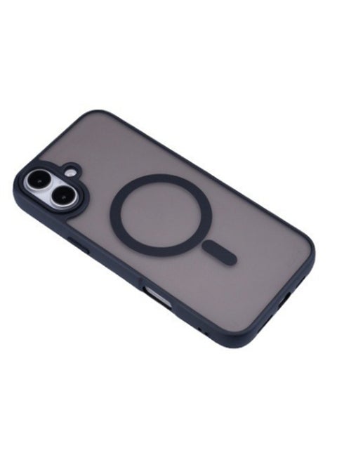 Magnetic Case Cover for iPhone 16 5G,[Compatible with Magsafe][Mil-Grade Drop Protection] Slim Shockproof Translucent Protective Phone Back Case Cover for iPhone 16 5G, Black