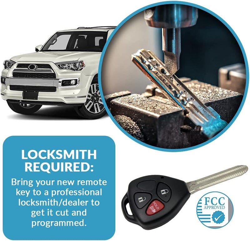 Keyless2Go Replacement Keyless Entry Remote Car Key for Toyota 4Runner, Rav4, Yaris (2 Pack) - Image 5