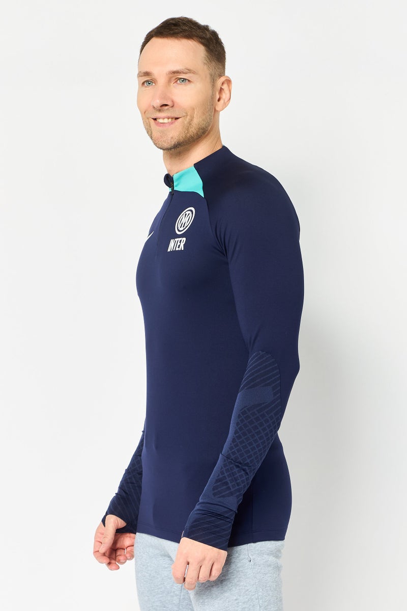 Nike Men Slim Fit Long Sleeve Training Jersey, Navy - Image 3