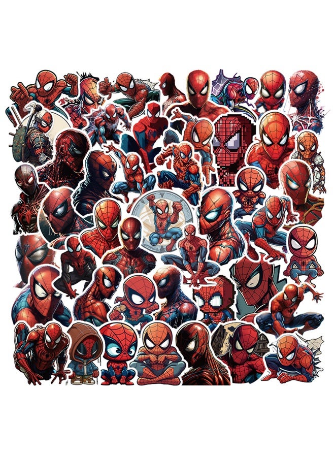 50Pcs Spider-Man Vinyl Stickers, Superhero Theme Waterproof Decals for Laptop, Water Bottle, Skateboard, Kids Party Favors, DIY Decorations - Image 1