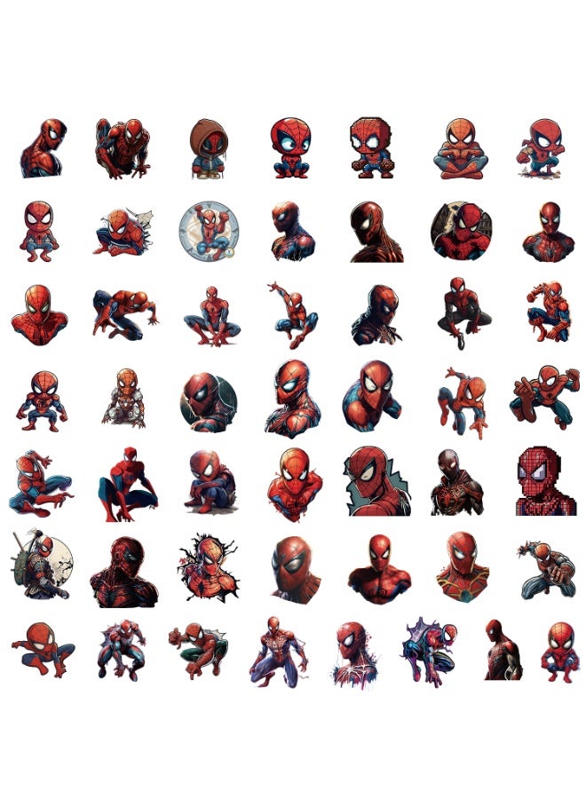 50Pcs Spider-Man Vinyl Stickers, Superhero Theme Waterproof Decals for Laptop, Water Bottle, Skateboard, Kids Party Favors, DIY Decorations - Image 3