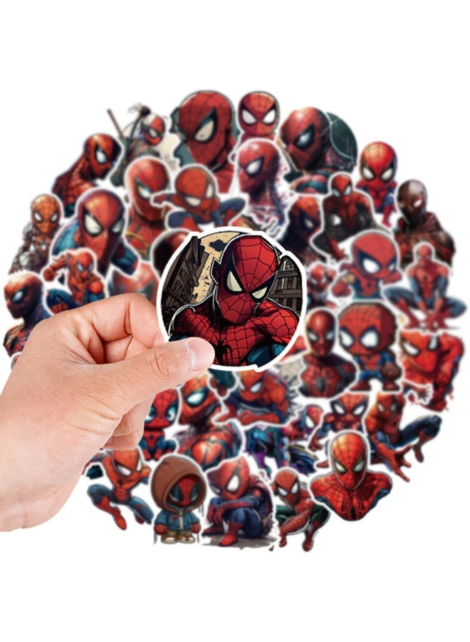 50Pcs Spider-Man Vinyl Stickers, Superhero Theme Waterproof Decals for Laptop, Water Bottle, Skateboard, Kids Party Favors, DIY Decorations - Image 4