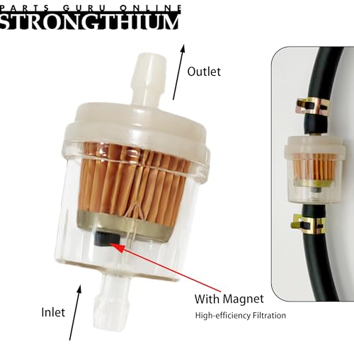 Strongthium 1/4 Gas Inline Fuel Filter with Magnet Replacement for 6mm-7mm ATV Scooter Go Kart Dirt Bikes Snow Blower Motorcycle Lawn Mower Taotao Small Tractors Snow Mobiles Garden Tillers Generators - Image 3