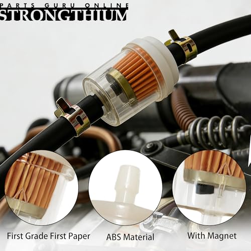 Strongthium 1/4 Gas Inline Fuel Filter with Magnet Replacement for 6mm-7mm ATV Scooter Go Kart Dirt Bikes Snow Blower Motorcycle Lawn Mower Taotao Small Tractors Snow Mobiles Garden Tillers Generators - Image 4