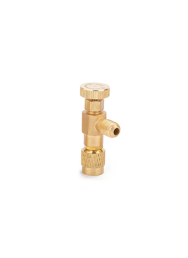 Generic R22 Refrigerant Charging Valve 1/4 Inches - 1/4 Inches Copper Flow Control Valves Copper and Fluorine Safety Valve  - Image 1