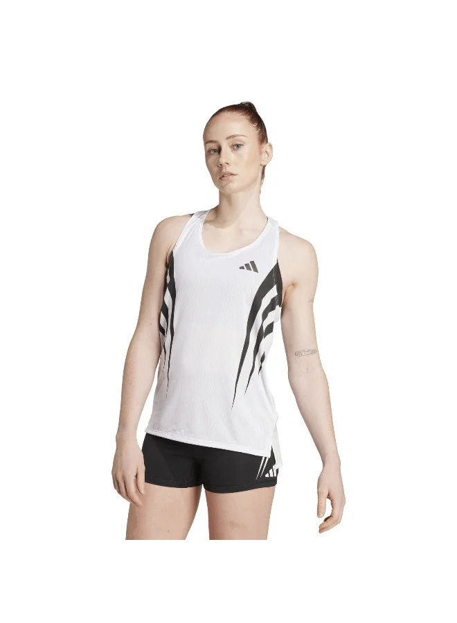 adidas Adidas Adizero A Sgl W White Tank Tops For Women