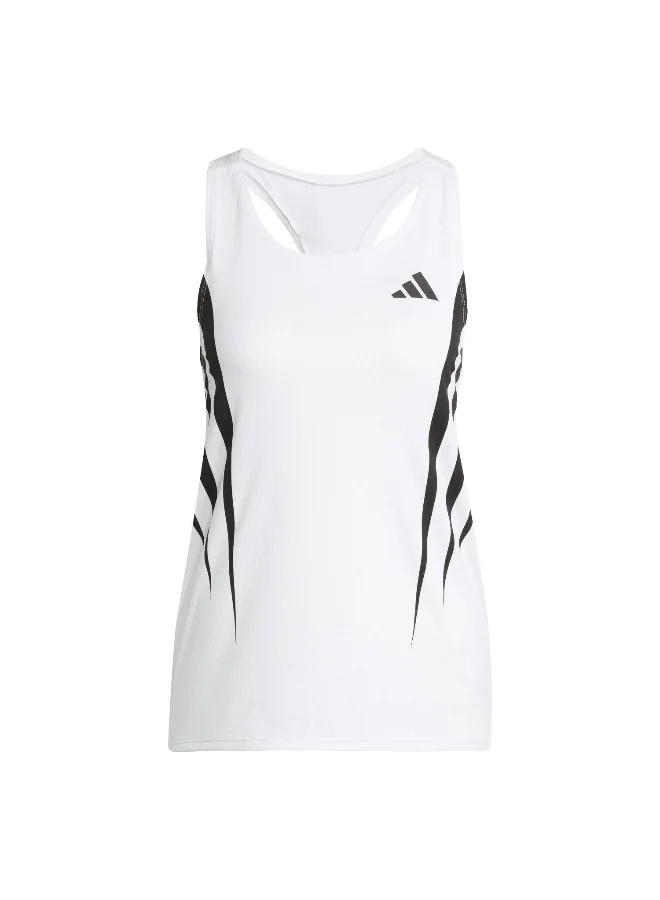 adidas Adidas Adizero A Sgl W White Tank Tops For Women