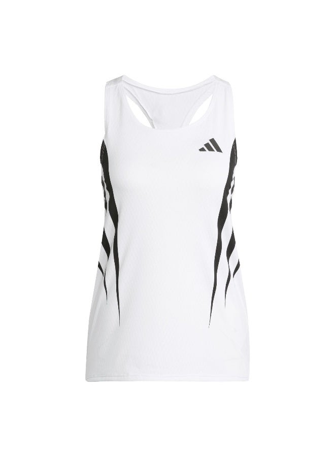 Adidas Adidas Adizero A Sgl W White Tank Tops For Women - Image 1