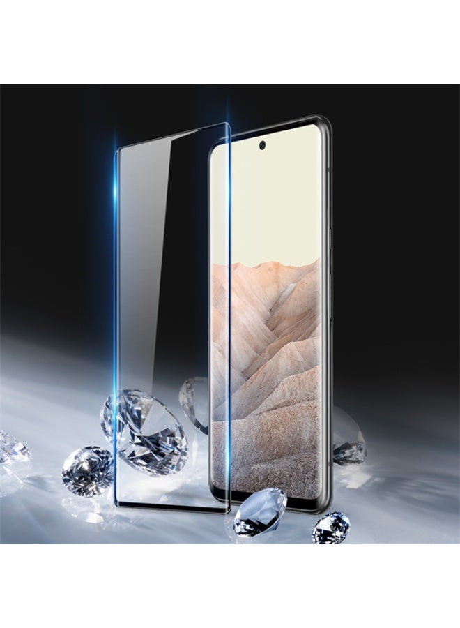 دوكس دوتشيز واقي شاشة من الزجاج المقوى، متوافق مع هاتف Google Pixel 6 Pro، واقي شاشة شفاف بحافة سوداء وتغطية كاملة (غراء كامل وحافة سوداء شفافة) - Image 2