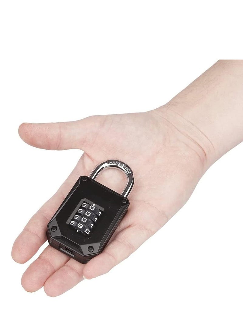 Rubik Combination Lock Padlock, 4 Digits Password Lock for Gate Door, Toolbox, Bicycle, School, Gym, Closet, Wardrobe, Bicycle, Cabinet, Door Handles (Black)  - Image 3