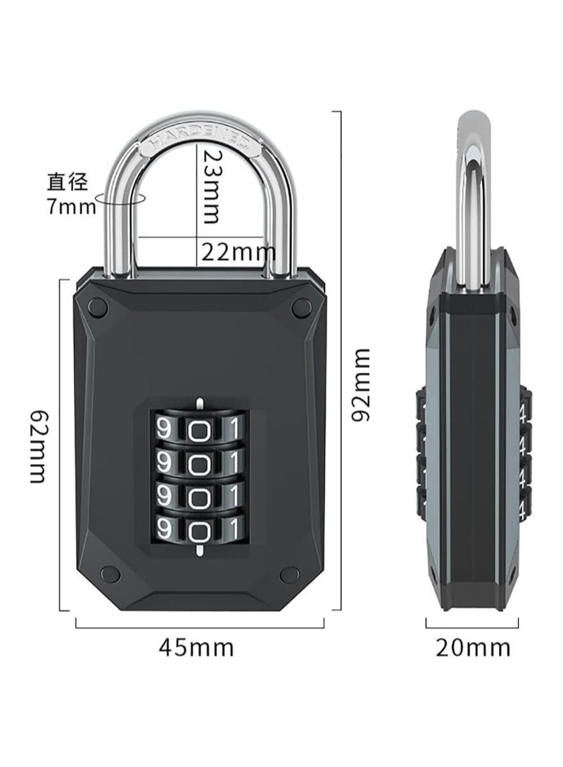 Rubik Combination Lock Padlock, 4 Digits Password Lock for Gate Door, Toolbox, Bicycle, School, Gym, Closet, Wardrobe, Bicycle, Cabinet, Door Handles (Black)  - Image 4