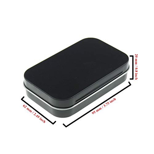 Goodma 20 Pieces Rectangular Metal Empty Hinged Tins Containers Basic Necessities Home Storage Organizer Mini Box Set, 3.75 x 2.45 x 0.8 inch (Black) - Image 2