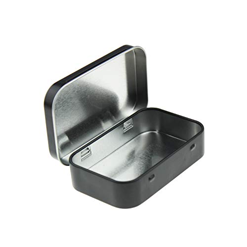 Goodma 20 Pieces Rectangular Metal Empty Hinged Tins Containers Basic Necessities Home Storage Organizer Mini Box Set, 3.75 x 2.45 x 0.8 inch (Black) - Image 3