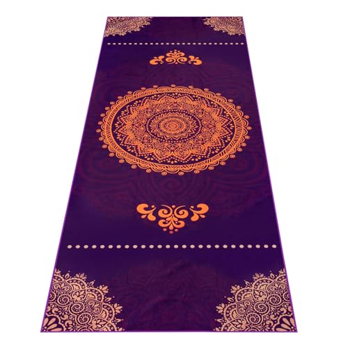 Heathyoga Non Slip Hot Yoga Towel, 100% Microfiber Non Slip Yoga Mat Towel for Hot Yoga, Pilates and Fitness, Exclusive Corner Pockets Design + Free Spray Bottle - Image 1