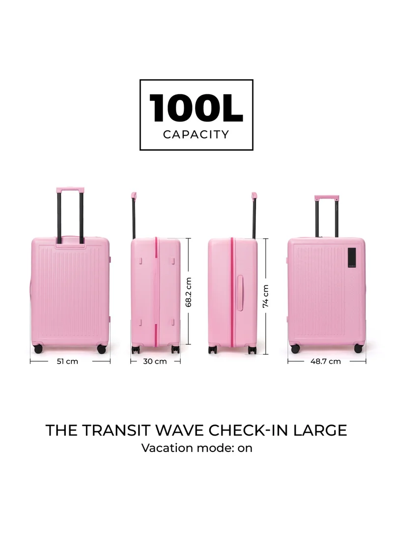 Mokobara  The Transit Wave Check-In Large - Polycarbonate Material | Excuse Me, Pink  | Best Price UAE