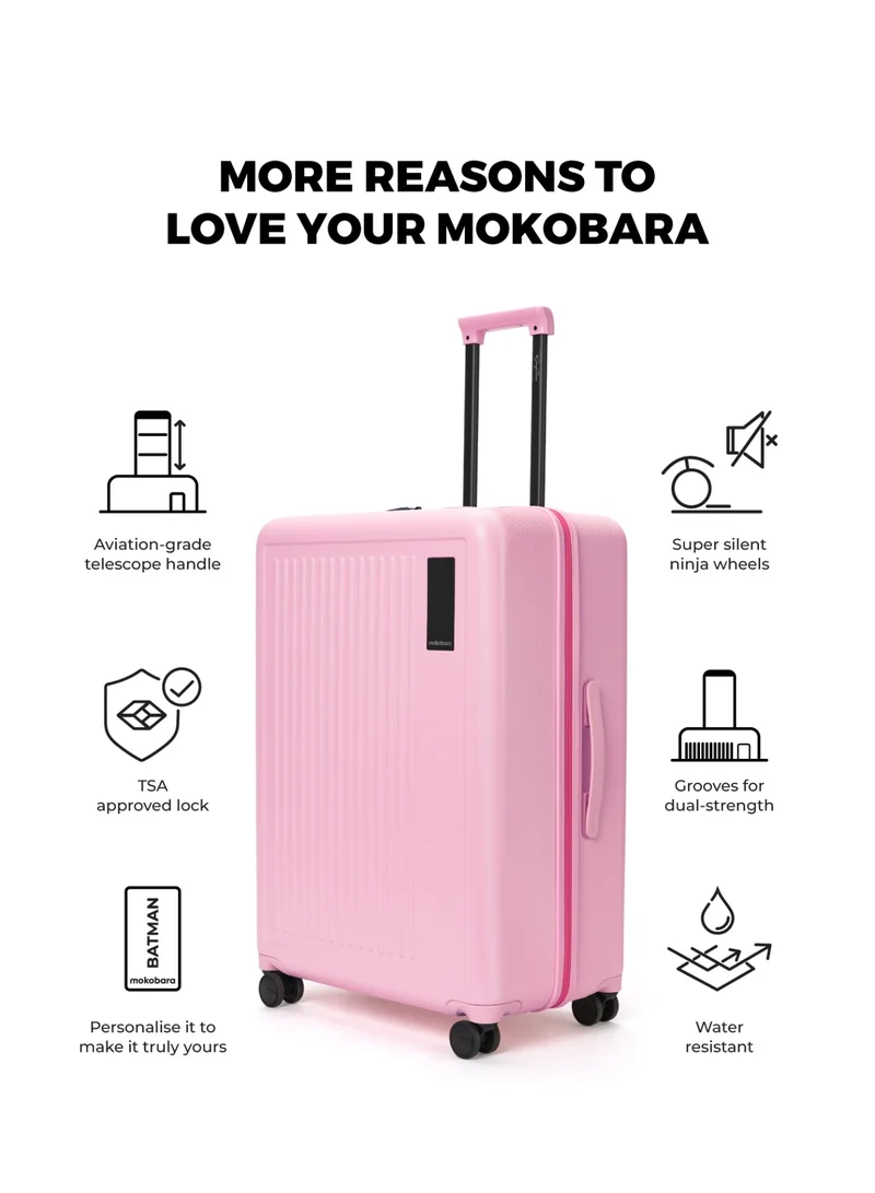 Mokobara  The Transit Wave Check-In Large - Polycarbonate Material | Excuse Me, Pink  | Best Price UAE