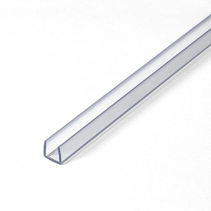 OUTWATER Plastics 141-Cl Clear 1/4'' Rigid Vinyl Clear Plastic U-Channel/C-Channel 48 Inch Lengths (Pack of 3) - Image 1
