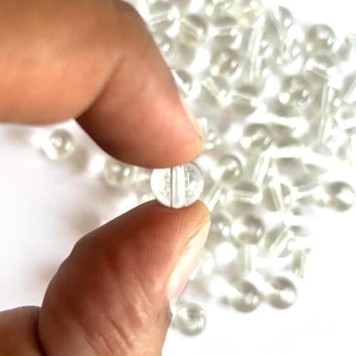 Adikala 300pc 8mm Glass Beads Jewelery Making, Crystal Beads for Bracelets Pearl moti DIY Art & Craft Charms Materials (Clear) - Image 3