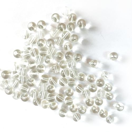 Adikala 300pc 8mm Glass Beads Jewelery Making, Crystal Beads for Bracelets Pearl moti DIY Art & Craft Charms Materials (Clear) - Image 4