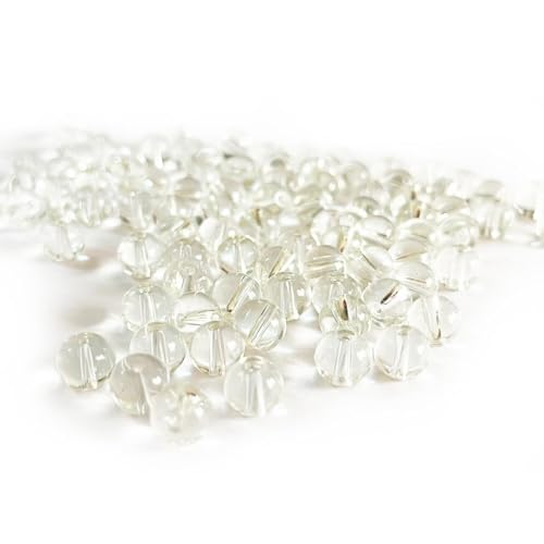 Adikala 300pc 8mm Glass Beads Jewelery Making, Crystal Beads for Bracelets Pearl moti DIY Art & Craft Charms Materials (Clear) - Image 5