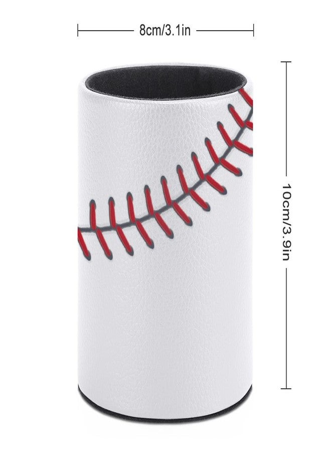 XUWU Ball Lace Baseball Pen Holder Pencil Organizer Cute Pencil Cup Desk Decor Makeup Brush Holder PU Multifunctional Office Suppliesfor Home Classroom School - Image 2