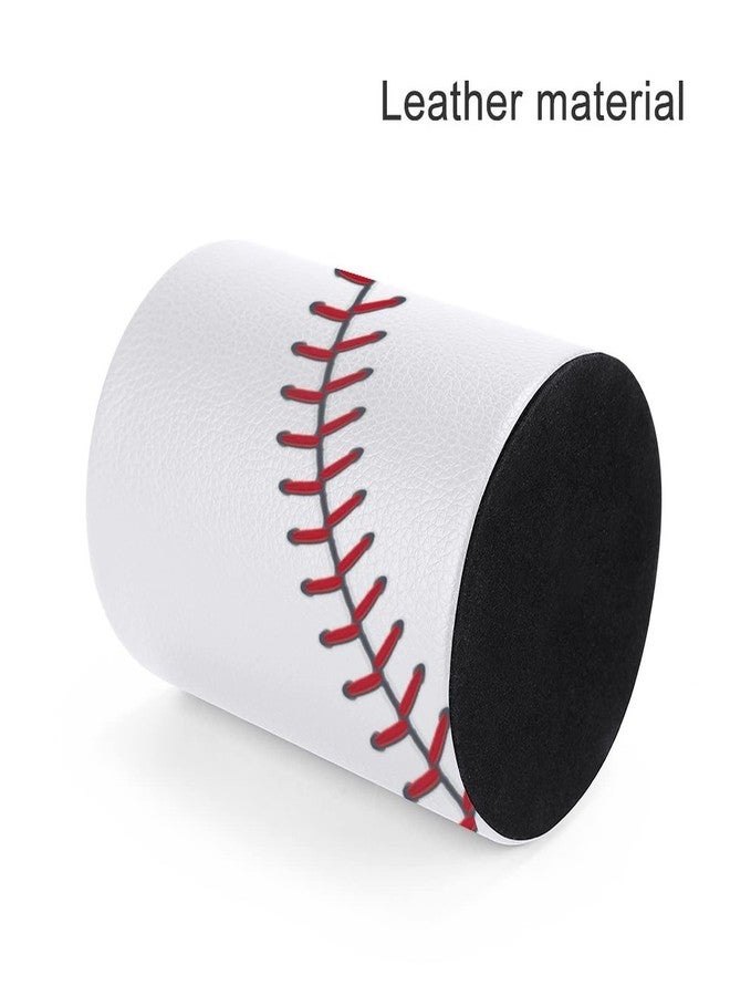 XUWU Ball Lace Baseball Pen Holder Pencil Organizer Cute Pencil Cup Desk Decor Makeup Brush Holder PU Multifunctional Office Suppliesfor Home Classroom School - Image 3