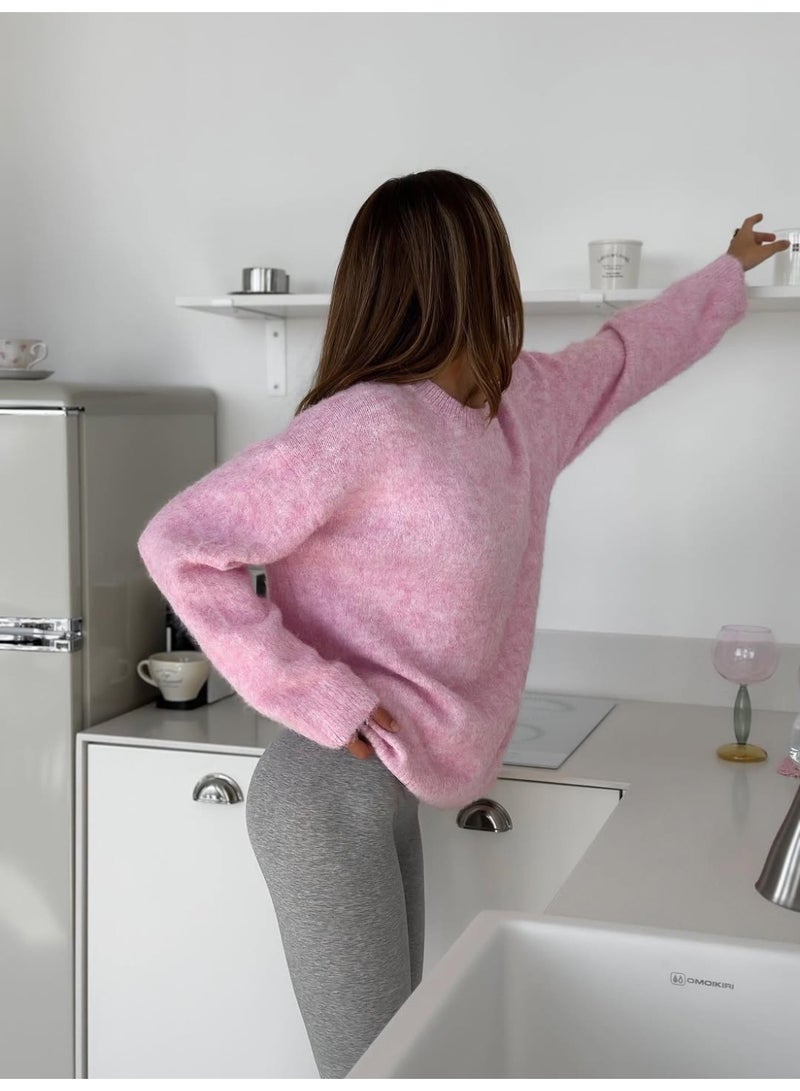 NIBEMINENT Women Sweaters For Winter Warm Pullover Vintage O Neck Thick Knitted Jumpers  Fluffy Sweaters For Women Autumn - Image 2