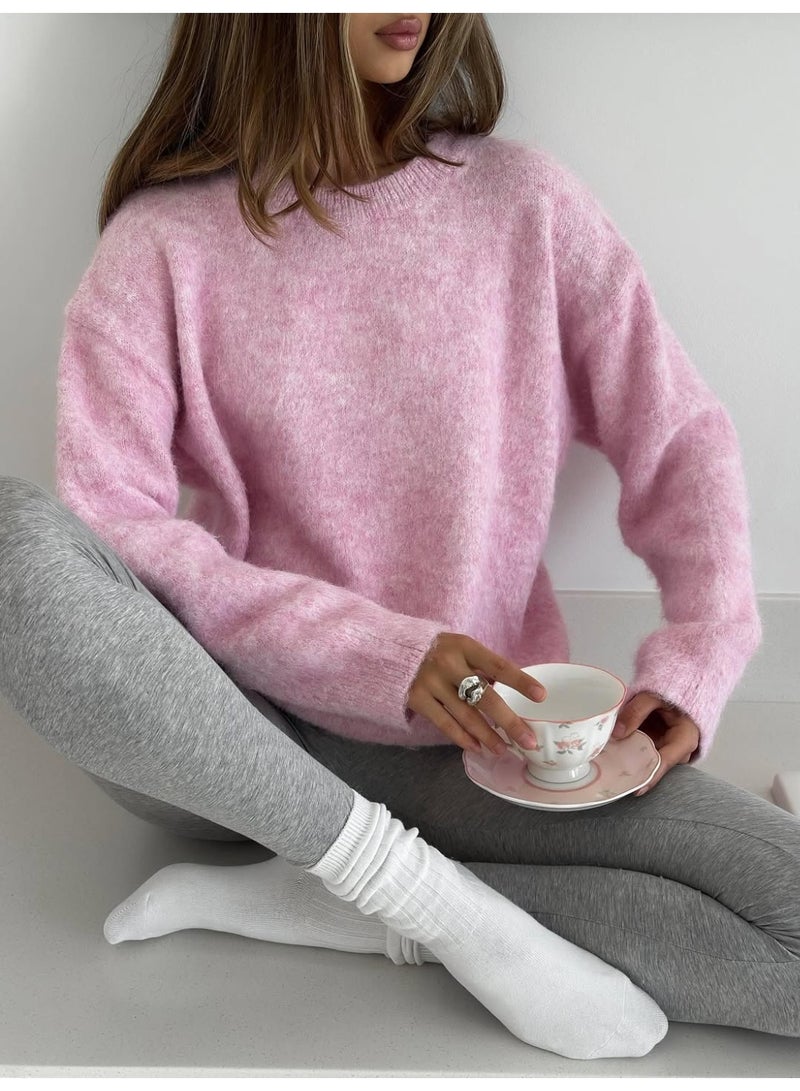 NIBEMINENT Women Sweaters For Winter Warm Pullover Vintage O Neck Thick Knitted Jumpers  Fluffy Sweaters For Women Autumn - Image 1