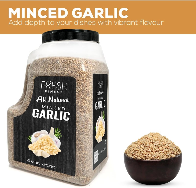 Fresh Finest All Natural Minced Garlic - 5 LB Bulk Dried Garlic Flakes for Cooking - Image 5