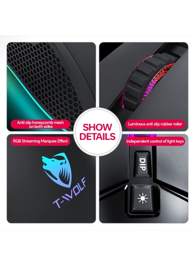 T-WOLF G590 Gaming Mouse - Wired USB RGB Mechanical Gaming Mouse - Image 5