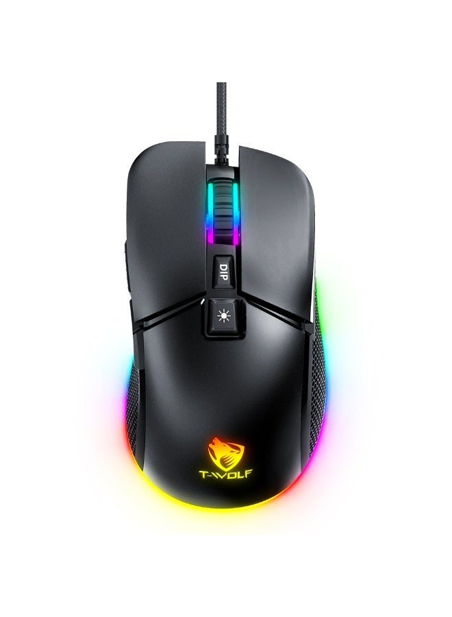 T-WOLF G590 Gaming Mouse - Wired USB RGB Mechanical Gaming Mouse - Image 1