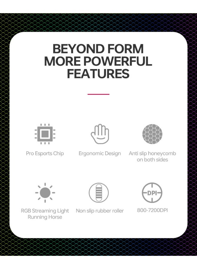 T-WOLF G590 Gaming Mouse - Wired USB RGB Mechanical Gaming Mouse - Image 3