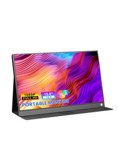 HILUKE 15.6'' FHD 1080P Portable Monitor – USB-C Plug & Play Travel Display with HDR, Smart Cover, External Second Screen for Laptop, Phone, Mac, Xbox, PS4/5, and Switch  - Image 2