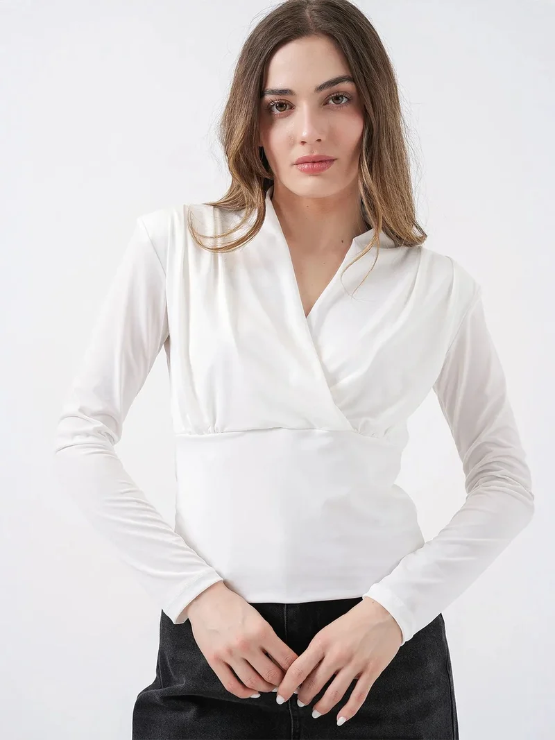 BIG DART BDART V-Neck Drape Blouse