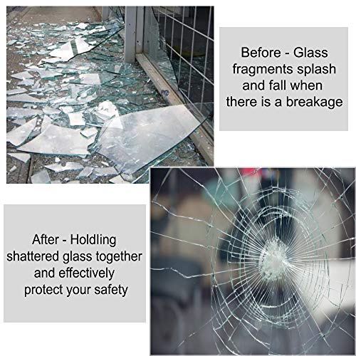 SUMAGITIN Clear Window Security Film Adhesive Anti Shatter Safety Window Glass Protection Sticker Heat Control Anti UV for Home and Office 2Mil, 24inch x 8.2feet - Image 5