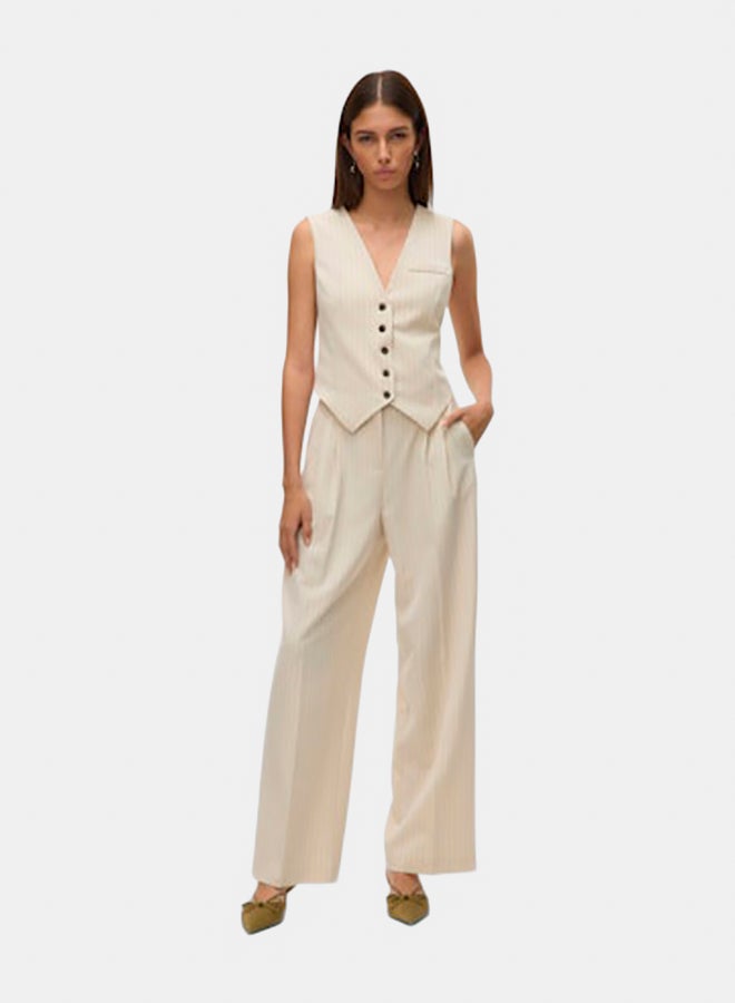 VERO MODA VERO MODA Womens Troian Sleeveless Pintripe Tailored Vest  - Image 3