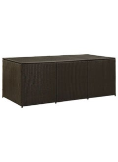 vidaxl vidaXL Garden Storage Box Poly Rattan 180x90x70 cm Brown  - Image 1