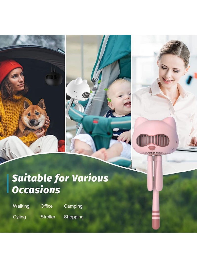 Mini Stroller Fan with Aromatherapy Oil Flexible Tripod Clip, Portable Bladeless Fan 4000mAH Battery 3 Speeds Quiet Rechargeable for Stroller Car Seat Crib Bike Desktop (Blue)  - Image 3