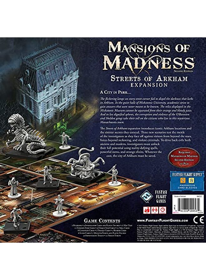 Fantasy Flight Games توسعة لعبة لوح قصور الجنون: شوارع آركهام ؛ لعبة رعب ؛ لعبة ألغاز لل Teens والبالغين ؛ للأعمار 14+ ؛ 15 لاعب ؛ متوسط وقت اللعب 23 ساعة ؛ صنع بواسطة - Image 2