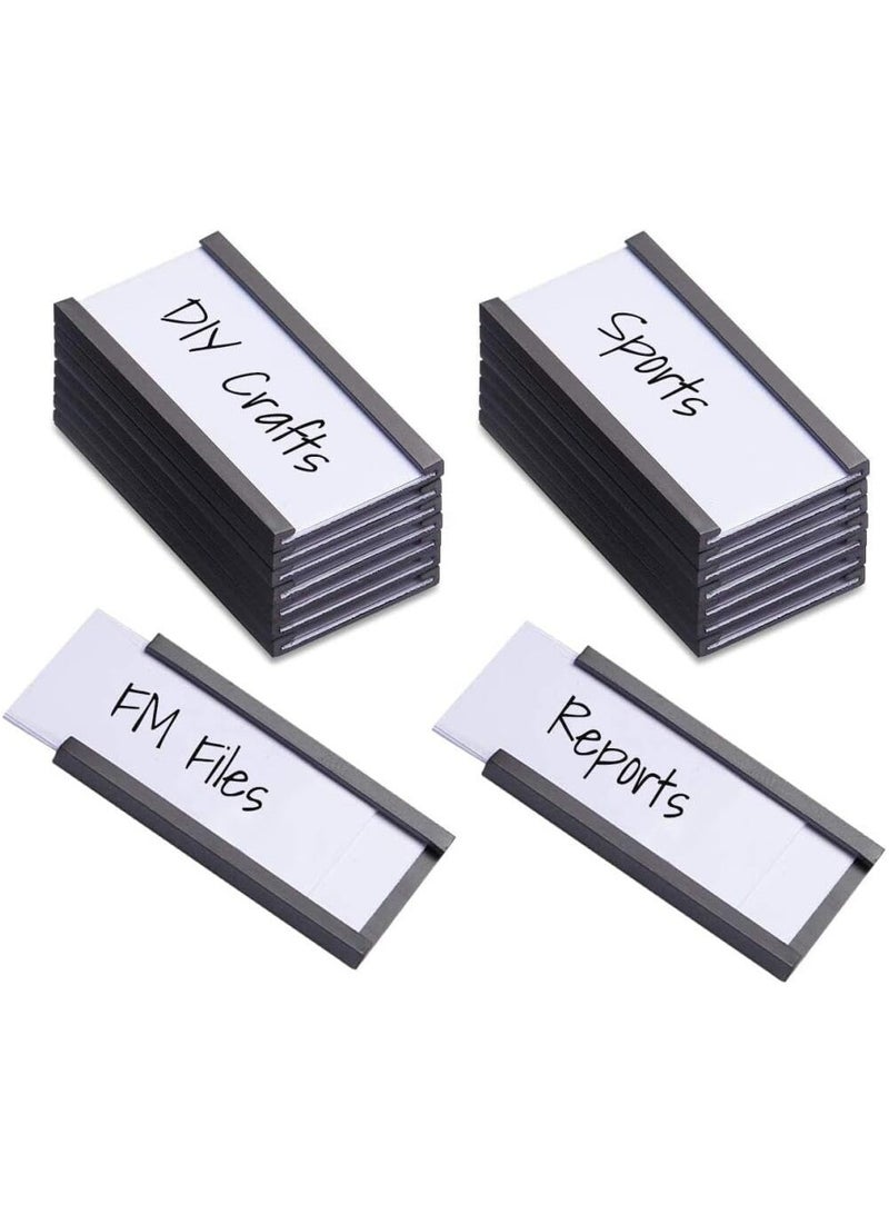 CMGTYYD 20Pcs Magnetic Label Holders,Magnetic Name Tags Holder with Clear Plastic Protectors and Paper Inserts,Magnetic Data Card Holders for Metal Shelf Whiteboard Shelf,Magnetic Labels-100x50mm  - Image 1