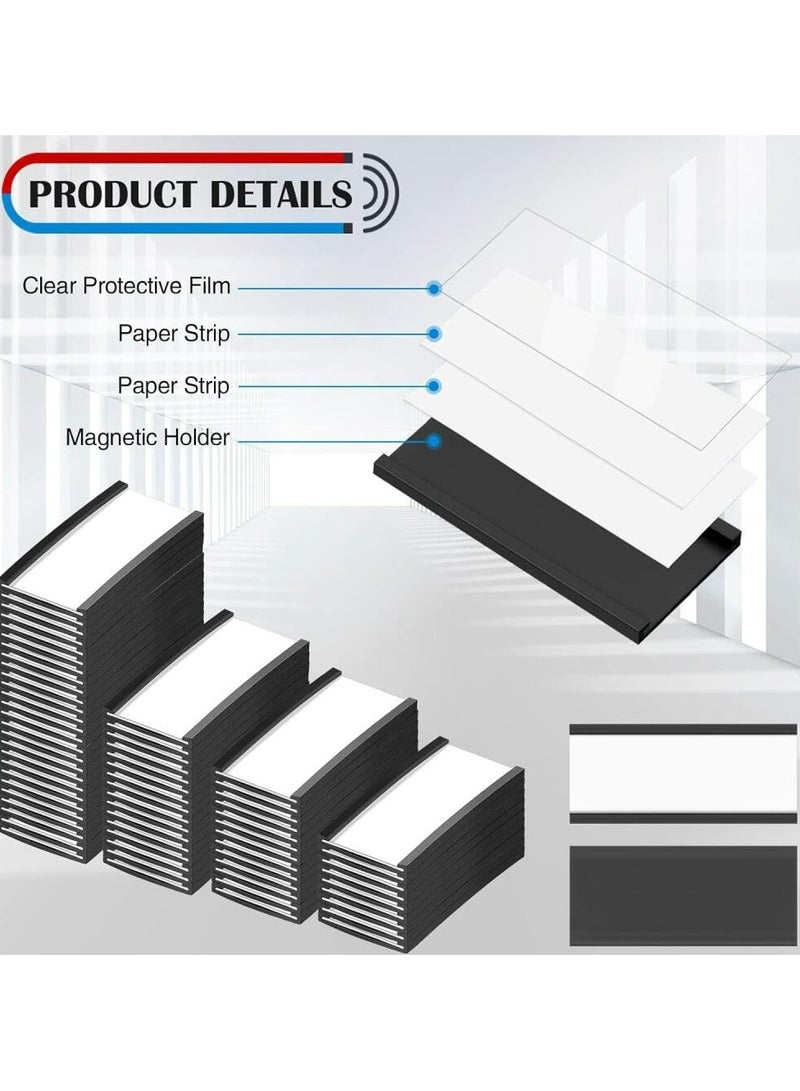 CMGTYYD 20Pcs Magnetic Label Holders,Magnetic Name Tags Holder with Clear Plastic Protectors and Paper Inserts,Magnetic Data Card Holders for Metal Shelf Whiteboard Shelf,Magnetic Labels-100x50mm  - Image 4