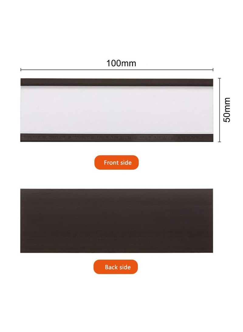 CMGTYYD 20Pcs Magnetic Label Holders,Magnetic Name Tags Holder with Clear Plastic Protectors and Paper Inserts,Magnetic Data Card Holders for Metal Shelf Whiteboard Shelf,Magnetic Labels-100x50mm  - Image 5