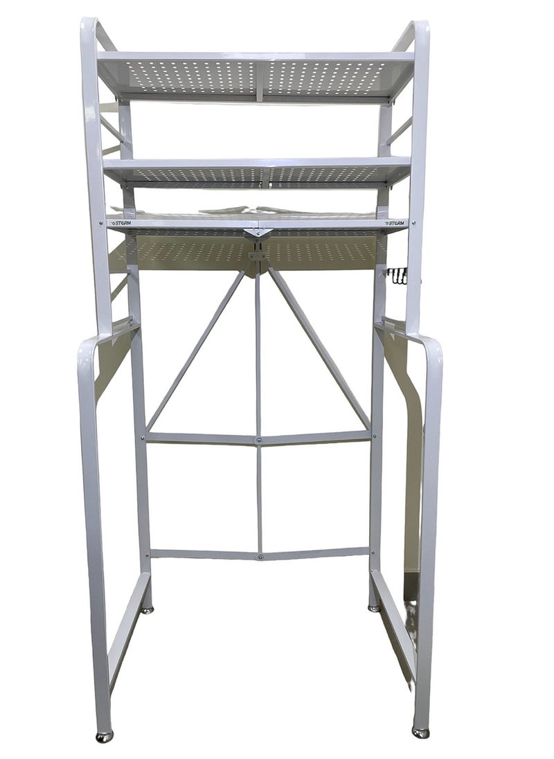 Foldable Washing Machine Storage Rack, Over Washing Machine Storage Shelf