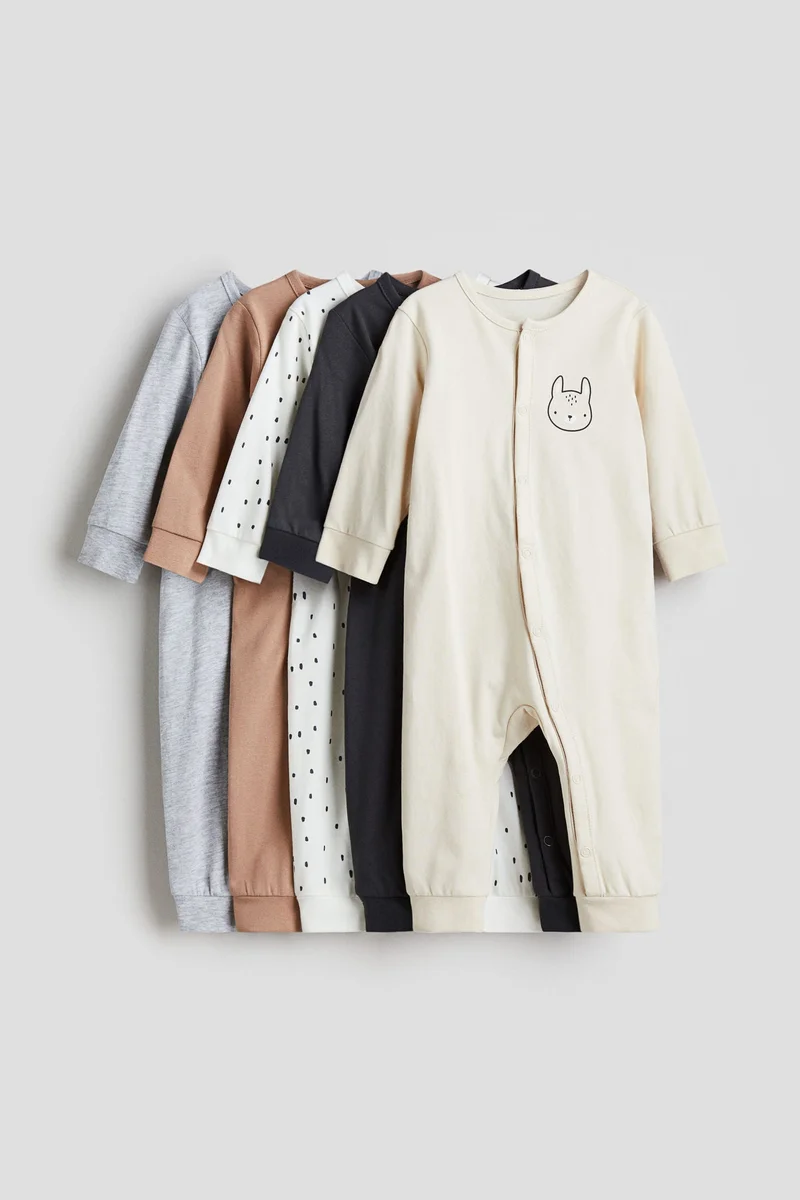 اتش اند ام عبوة من 5 أطقم نوم طويلة الأكمام