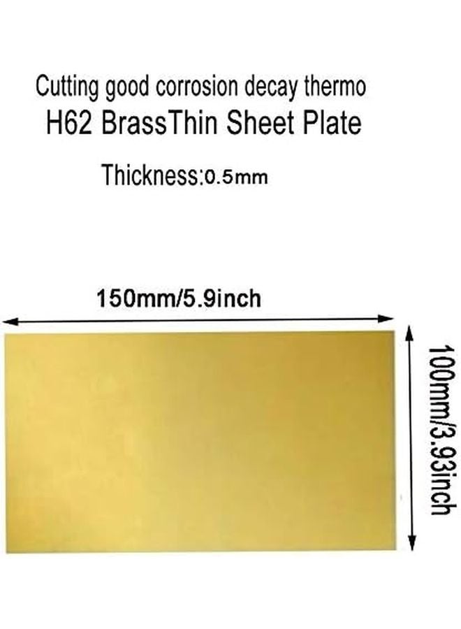H62 صفائح نحاسية رقيقة من النحاس الأصفر رقائق صفائح معدنية من النحاس النقي سماكة 0.5 مم 100 مم × 150 مم قطعتان - Image 3